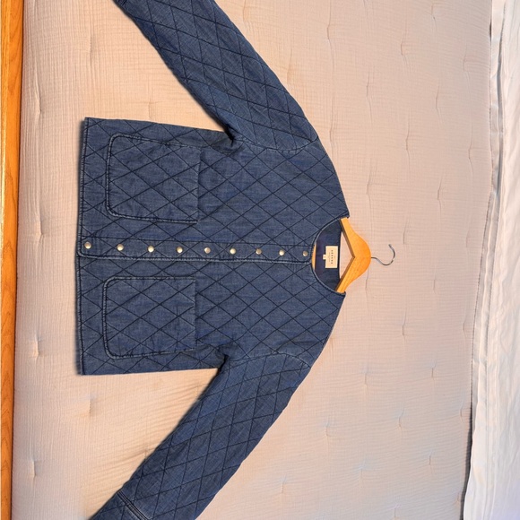 Sézane Dakota Quilted Denim Jacket | Blue | FR 34 / XS / 2 - Picture 3 of 9